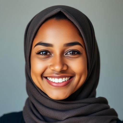 Aisha M. — student testimonial portrait